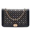 Chanel Studded Grained Calfskin Boy Wallet On Chain Secondhand
