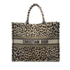 Dior Mizza Large Embroidered Canvas Leopard Book Tote Secondhand