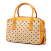 Prada Small Saffiano Trimmed Canvas Grommet Bauletto Bag Secondhand
