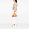 Prada Small Saffiano Trimmed Canvas Grommet Bauletto Bag Secondhand