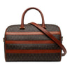 Saint Laurent Le Monogramme Coated Canvas and Leather Striped Boston Bag Secondhand