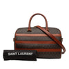Saint Laurent Le Monogramme Coated Canvas and Leather Striped Boston Bag Secondhand