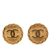 Chanel CC Gold Plated Round Clip On Earrings Secondhand