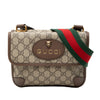 Gucci Small GG Supreme Web Neo Vintage Double Flap Messenger Bag Secondhand