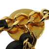 Secondhand Chanel Gold Plated CC Medallion Leather Woven Chain Belt