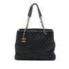 Chanel Large Chevron Surpique Iridescent Calfskin Tote Secondhand