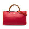 Gucci Medium Bicolor Calfskin Bamboo Shopper Satchel Secondhand