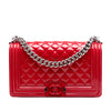 Chanel Old Medium Quilted Patent Acrylic Boy Flap Secondhand