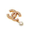 Chanel CC Gold Plated Strass and Faux Pearl Drop Brooch Secondhand