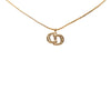 Dior Gold Plated Strass CD Logo Pendant Necklace Secondhand