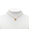 Dior Gold Plated Strass CD Logo Pendant Necklace Secondhand