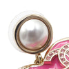 Secondhand Chanel CC Gold Plated Faux Pearl Heart Push Back Earrings