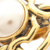 Chanel CC Gold Plated Faux Pearl Chain Link Clip On Earrings Secondhand