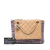 Chanel Quilted Lambskin and Tweed Double Case with Chain Secondhand