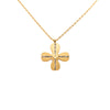 Chanel Gold Plated CC Crystal Clover Pendant Necklace Secondhand