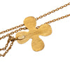 Chanel Gold Plated CC Crystal Clover Pendant Necklace Secondhand