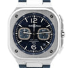 Bell & Ross Instrument Chronograph BR05C-BU-ST/SRB 1201381 SS x Rubber AT Watch with Blue Dial Secondhand