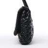 Bottega Veneta Leather Woven Rumple Desiree Shoulder Bag in Black Secondhand