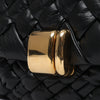Bottega Veneta Leather Woven Rumple Desiree Shoulder Bag in Black Secondhand