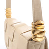 Bottega Veneta Cassette Maxi Intrecciato Leather Crossbody Bag in Beige Secondhand