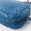 Secondhand BOTTEGA VENETA Intrecciato Leather Chain Crossbody Bag in Blue