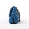 Secondhand BOTTEGA VENETA Intrecciato Leather Chain Crossbody Bag in Blue