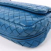 Secondhand BOTTEGA VENETA Intrecciato Leather Chain Crossbody Bag in Blue