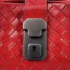 Bottega Veneta Intrecciato Roma Leather Handbag in Red Secondhand