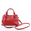 Bottega Veneta Intrecciato Roma Leather Handbag in Red Secondhand