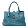 Bottega Veneta Intrecciato Roma Leather Handbag in Blue Secondhand