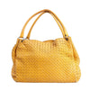 Bottega Veneta Intrecciato Leather Shoulder Bag in Yellow Secondhand