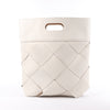 Bottega Veneta Maxi Intrecciato Leather Handbag in White Secondhand