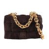 Bottega Veneta Padded Chain Cassette Maxi Intrecciato Suede Shoulder Bag in Brown Secondhand