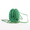 Bottega Veneta The Pouch Mini Raffia x Leather Crossbody bag in Green Secondhand
