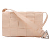 Bottega Veneta Maxi Intrecciato Cassette Leather Shoulder Bag in Powder Beige Secondhand