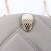 BVLGARI Serpenti Cabochon Chain Leather Shoulder Bag in Gray Secondhand
