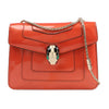BVLGARI Serpenti Forever Patent Leather Chain Shoulder Bag in Orange Secondhand