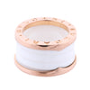 Bvlgari B.Zero1 Ring in 750 Pink Gold and White Ceramic (9.4g, Size 49) Secondhand