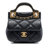 Chanel CC Quilted Calfskin Lady Card Holder with Chain Top Handle Bag Secondhand
