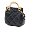 Chanel CC Quilted Calfskin Lady Card Holder with Chain Top Handle Bag Secondhand
