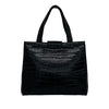 Ferragamo Croc Embossed Leather Vara Bow Satchel Secondhand