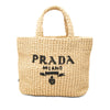 Prada Small Raffia Effect Crochet Embroidered Logo Tote Secondhand