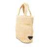 Prada Small Raffia Effect Crochet Embroidered Logo Tote Secondhand
