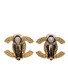 Chanel CC Gold Plated Faux Pearl Clip On Earrings Secondhand