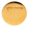 Secondhand Chanel CC Gold Plated and Enamel Round Brooch
