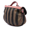 Secondhand Fendi Pequin Canvas and Leather Top Handle Bag