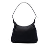 Prada Croc Embossed Leather Trimmed Tessuto Shoulder Bag Secondhand
