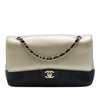 Chanel Medium Classic Bicolor Caviar and Iridescent Calfskin Double Flap Secondhand