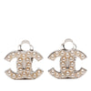 Chanel CC Brass Faux Pearl Clip On Earrings Secondhand