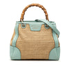 Gucci Small Raffia Bamboo Shopper Satchel Secondhand